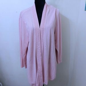 J. Jill Open Cardigan Pink XLarge Long Sleeves